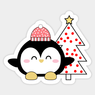 Christmas Kawaii Penguin Sticker